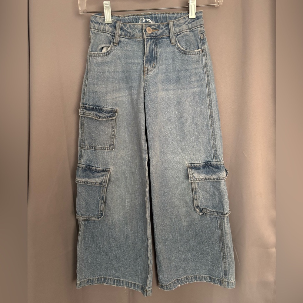 Art Class Girls Wide Leg Cargo Jeans- size 7 excellent condition!